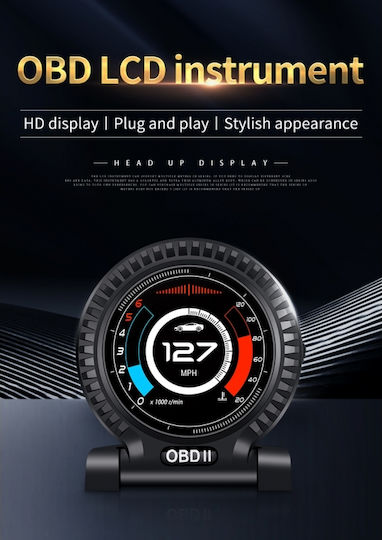 Pyramid Instrument digital Temperatura apei, Temperatura uleiului, Subpresiune și Head Up Display Pentru mașină pentru montare pe Tabloul de bord