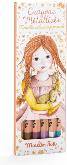 Satz 6 Metallische Buntstifte Moulin Roty