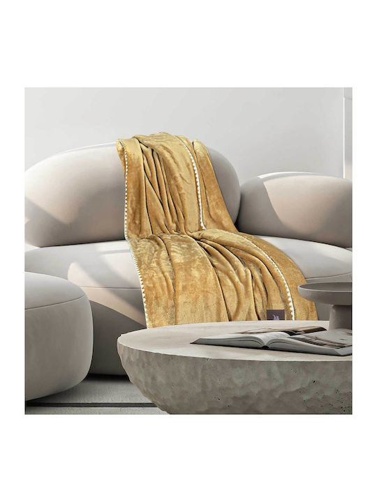 Das Home 4441 Decke Fleece Couch 130x170cm Ochre