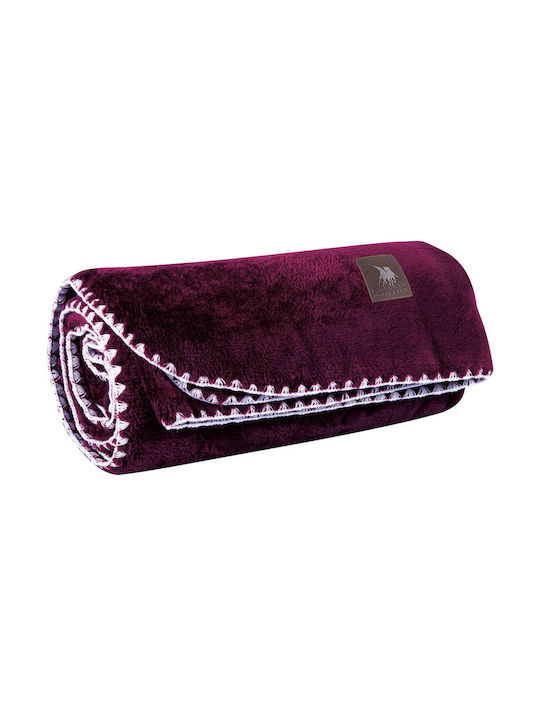 Das Home 4440 Decke Fleece Couch 130x170cm Burgundisch
