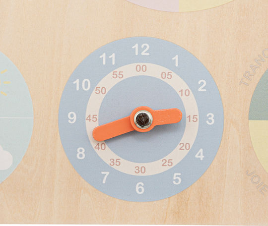 Educational Time Learning Game made of Wood