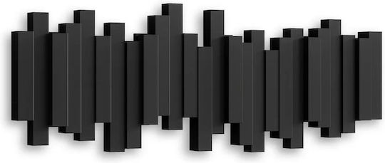Umbra Wall Hanger Sticks Plastic 5 Hooks Black 49x3x18cm