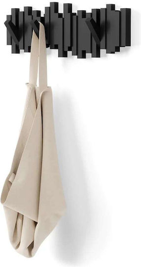 Umbra Wall Hanger Sticks Plastic 5 Hooks Black 49x3x18cm
