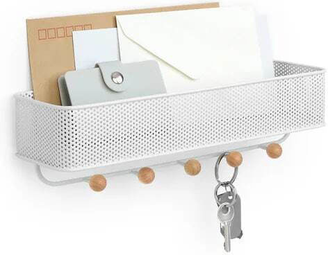 Umbra Стенна Закачалка Estique Метална 5 Места Бяла 32x9x9см