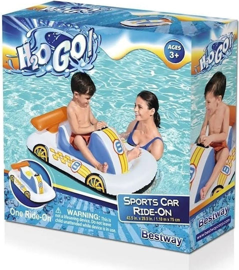 Bestway Saltea Gonflabilă Pentru Copii Ride On De Plajă Cu Mânere Albă 110x75cm