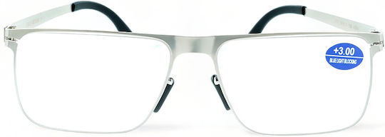 Optosquad Lesebrille +2.00 in Silber Farbe 808-1