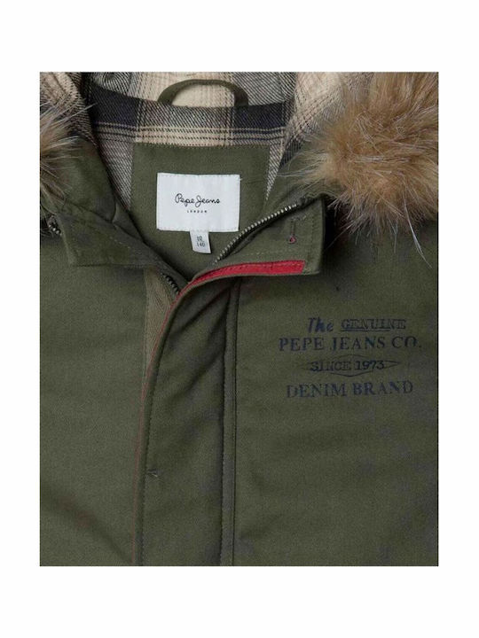 Kinder Parka mit Kapuze Green