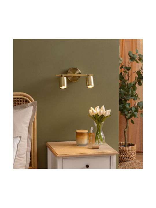 Doppel Spot mit Fassung GU10 in Gold Farbe