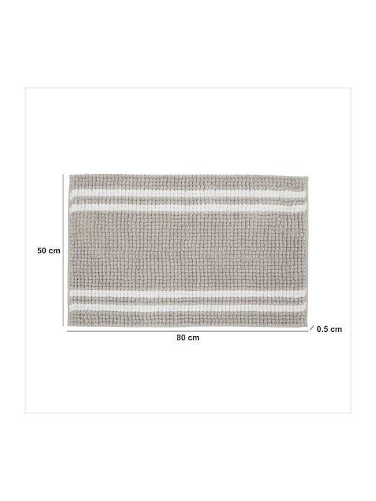 5Five Rutschfest Badematte Synthetisch,Polyester/Cotton/Leather Rechteckig 211426A Coffee 80x50cm
