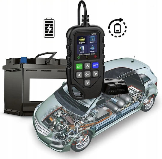 Tester Diagnoză Auto Obd2 Zola Citește Șterge Coduri de Eroare Ecran Lcd 12.9 X 6.8 X 1.8 Cm