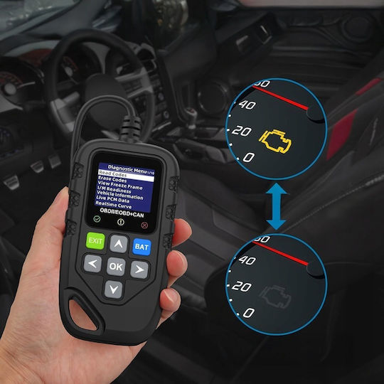 Tester Diagnoză Auto Obd2 Zola Citește Șterge Coduri de Eroare Ecran Lcd 12.9 X 6.8 X 1.8 Cm