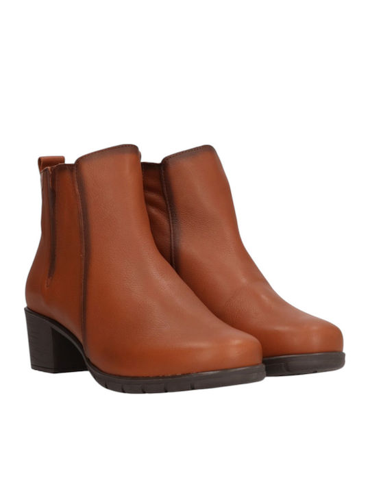 Leather Women's Ankle Boots Brown
