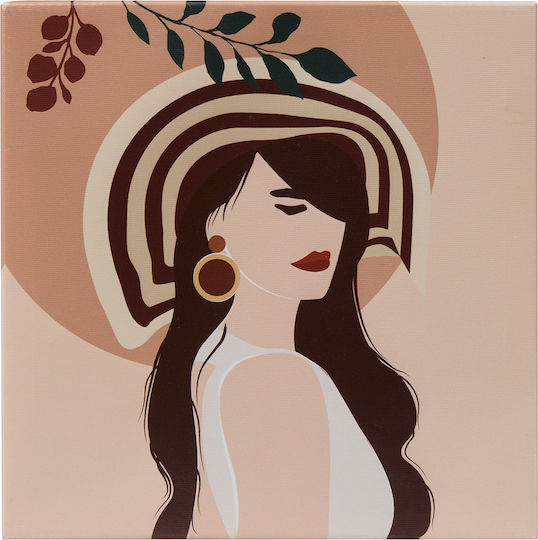 Decorative Sign A-s Cynthia Woman Handmade Beige Made of Wood 5 Pieces