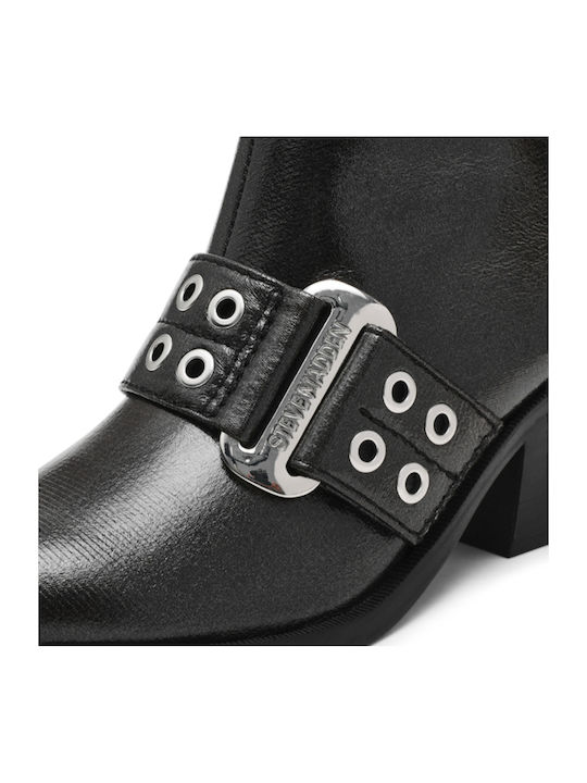 Splurge Leder Stiefeletten Damen Schwarz