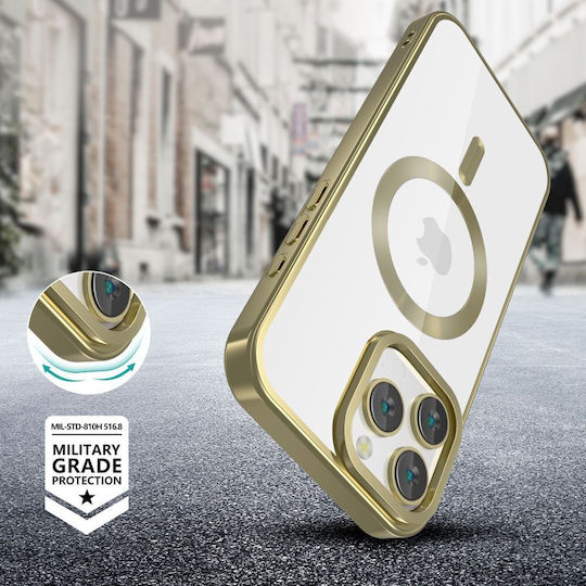 Tech-Protect iPhone 16 Pro Magflex Калъф Силиконов TPU Magsafe Прозрачен Satin Gold
