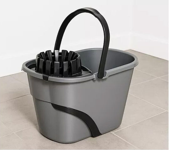 Viosarp Mop Bucket with Wringer and Wheels Plastic Capacity 17lt Gray