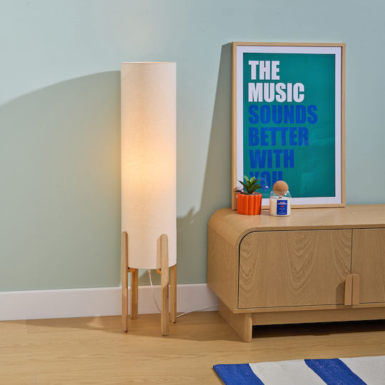 Floor Lamp H107cm. with Socket for Bulb E27 Beige