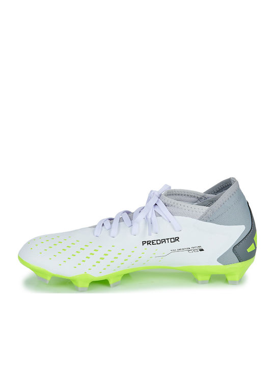 adidas Predator Accuracy.3 Pantofi de Fotbal cu crampoane Cloud White / Core Black / Lucid Lemon