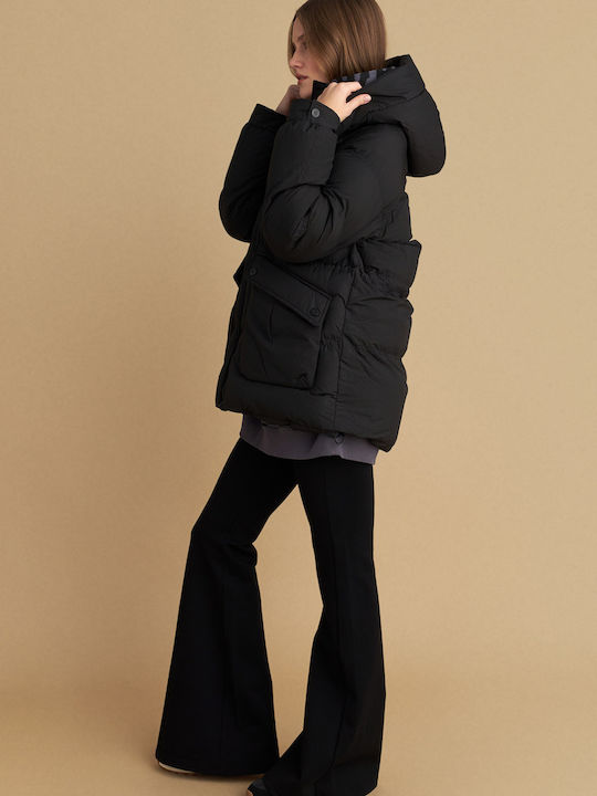 Kurze Damenjacke Für Winter Schwarz