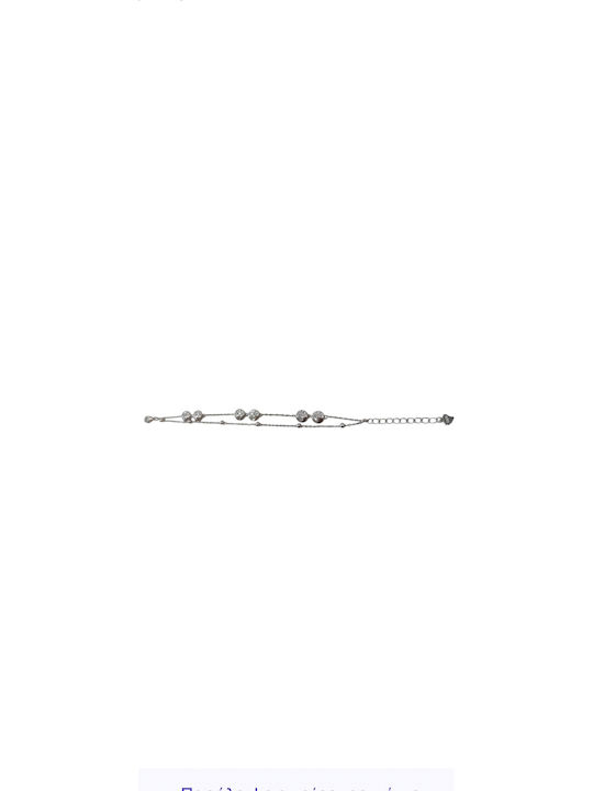 Дамска Сребърна Двойна Гривна с Зиркон Silver925