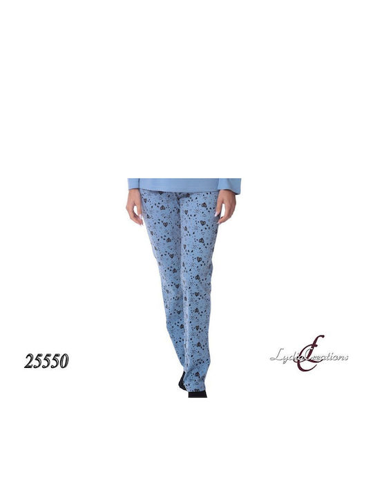 Lydia Creations Winter Damen Pyjama-Set Sky Blue