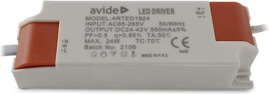 Avide Στρογγυλό Χωνευτό LED Panel 24W με Φυσικό Λευκό Φως 4000K