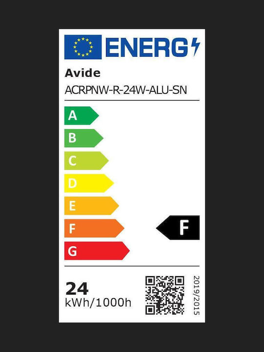 Avide Rund Vertieft LED Panel 24W mit Natürliches Weiß Licht 4000K