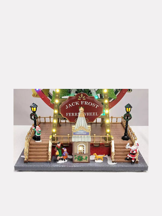 Christmas Illuminated Decorative Ferris Wheel with Battery with Music and Movement
