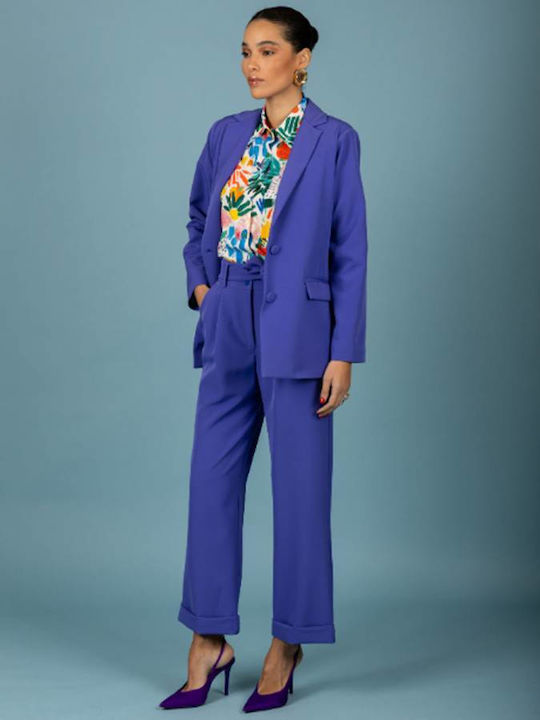 Damen Stoff Hose Purple