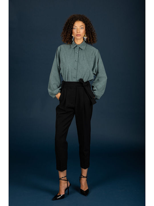 Women's Fabric Trousers Jet Black