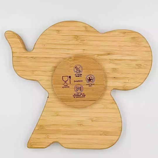Pandaboo Baby Food Plate made of Bamboo Gray
