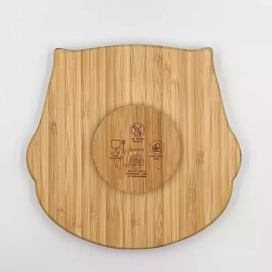 Pandaboo Baby Food Plate made of Bamboo Orange