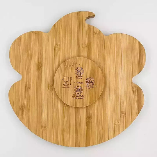Pandaboo Baby Food Plate made of Bamboo Orange