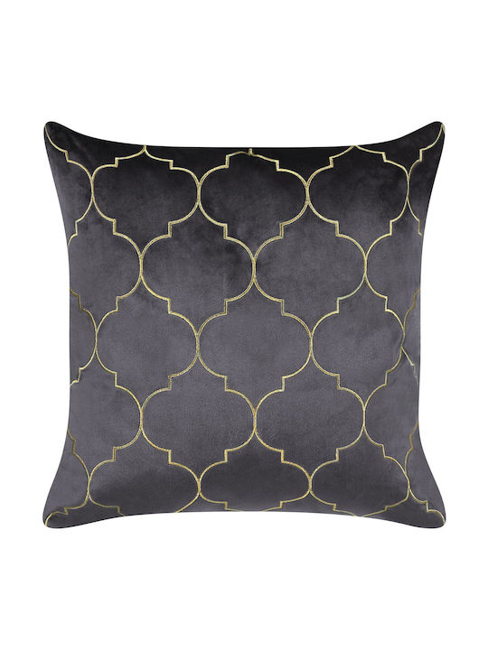 Beliani Възглавница За Диван От Кадифе Moroccan Clover Сива 45x45см