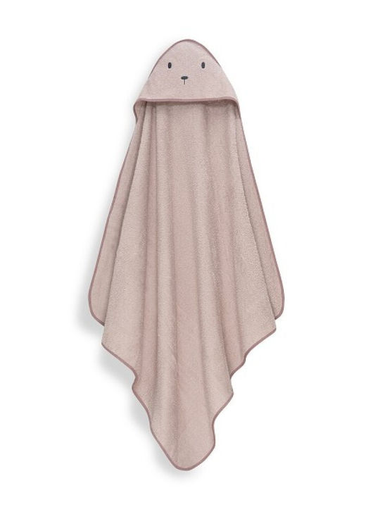 Interbaby Baby Hooded Towel Bathrobe Bear Dark Pink 100x100cm