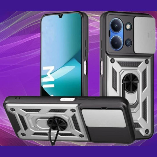 Bodycell Slide Back Cover Metallic Silver (Redmi 15C 4G)