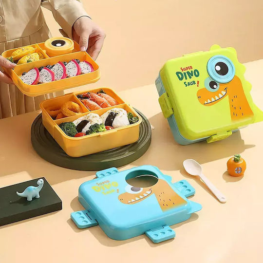 Pandaboo Plastic Kids' Food Container Dinosaurs Green