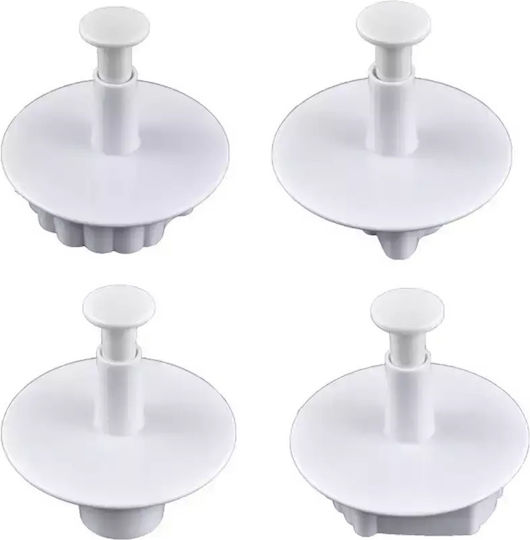 Christmas Set Cookie Cutter Plunger 4 Pieces Round
