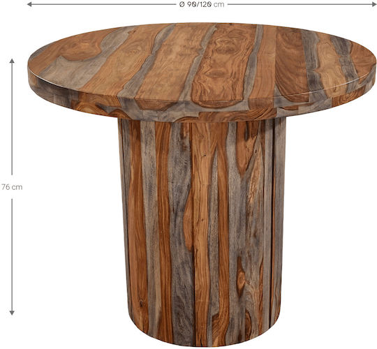 Avenia Rund Tisch Speisesaal aus Massivholz 90x90x76cm