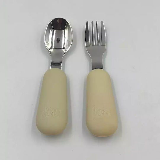 Pandaboo Baby Cutlery Set Gray 2pcs