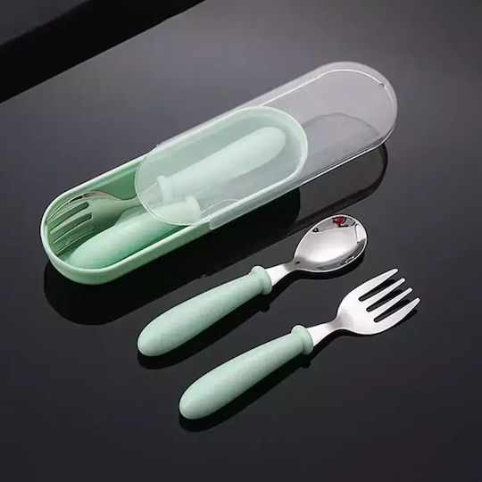 Pandaboo Baby Cutlery Set in Case Pink 2pcs