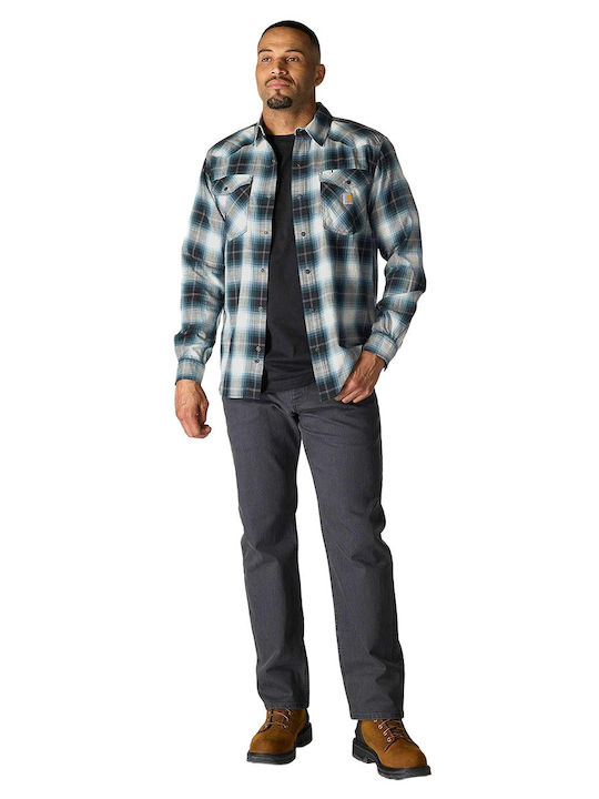 Montana Rugged Flex Μακρυμάνικo Πουκάμισο σε Φαρδιά Γραμμή Μαύρο