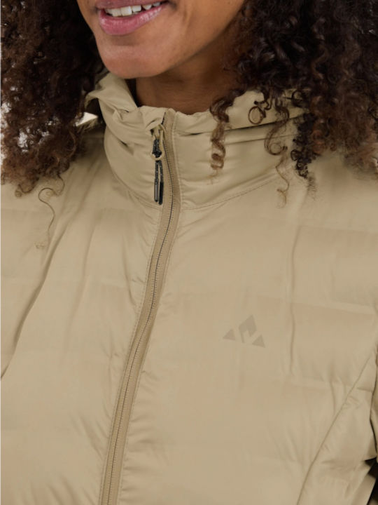 Lang Damen Puffer Jacke für Winter Fallen Rock