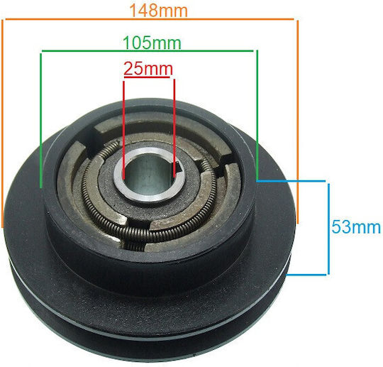 Kompatible Motorradkupplung Honda 148 X 25mm 1 Nut 13mm