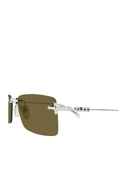 Gucci Men's Sunglasses with Gold Metal Frame and Brown Mirror Lens GG1941S 002