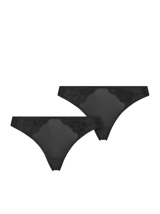 Femei Brazilia 2Pack cu Dantelă Black