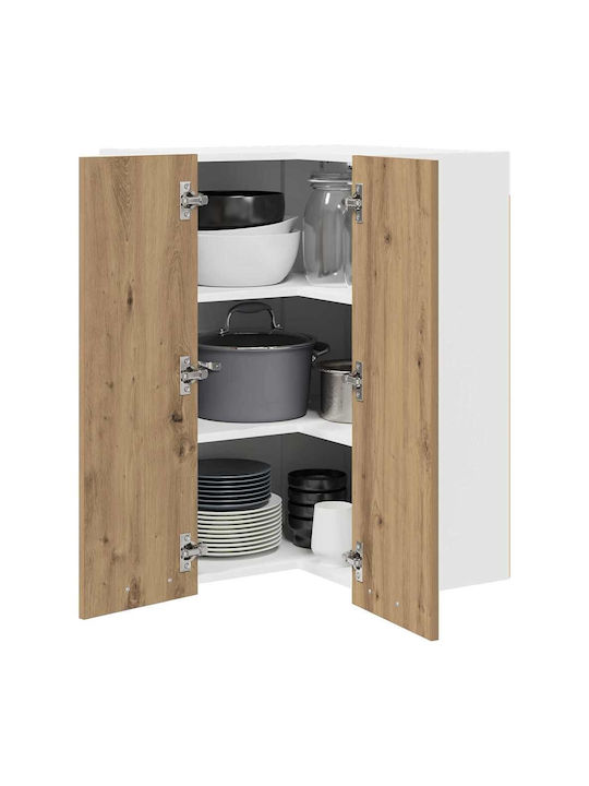 Cabinet Wall Χειροποίητη Δρυς Και Λευκό 57x57x80cm
