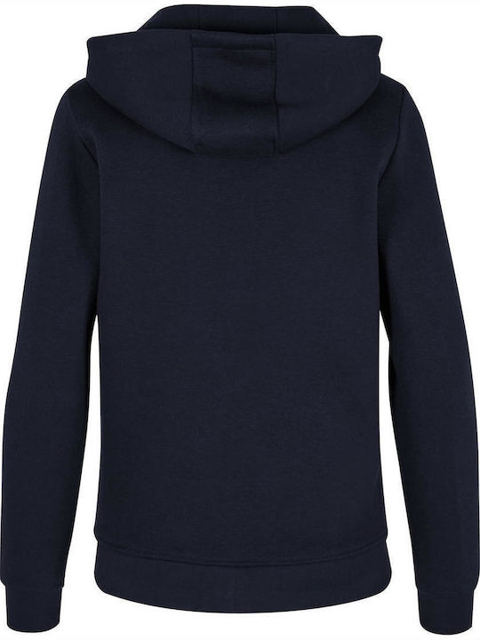 Lang Damen Sweatshirtjacke Kapuzen Navy