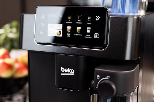 Beko CaffeExperto Αυτόματη Μηχανή Espresso 1350W Πίεσης 19bar για Cappuccino με Μύλο Άλεσης Μαύρη
