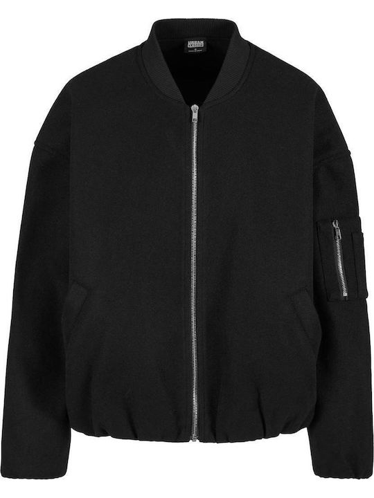 Ladies Women's Bomber Jacket for Winter Black